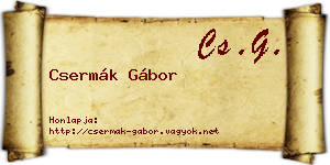 Csermák Gábor névjegykártya